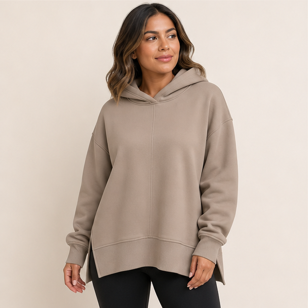 Sleeve Fleece Side Slit Hooded Sweatshirts Pullover Fall Outfits Y2K Clothes - image 3